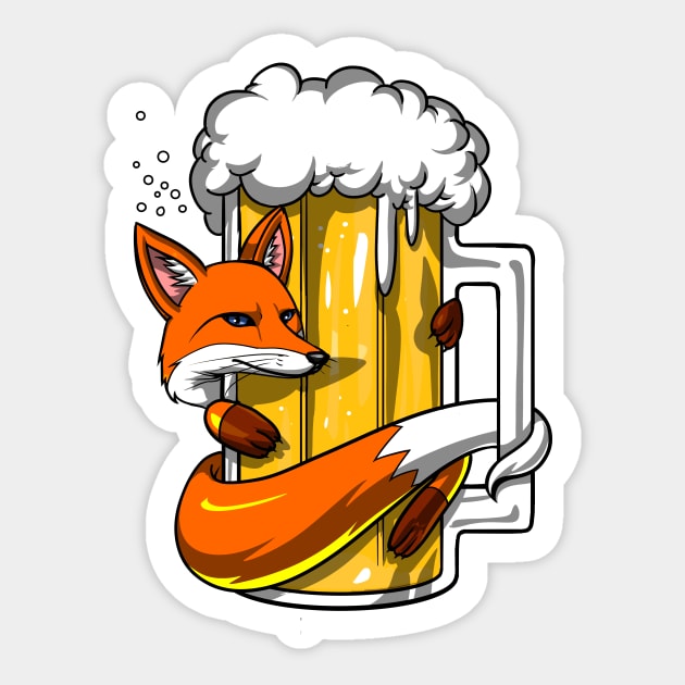 Fox Beer Drinking Party Sticker by underheaven